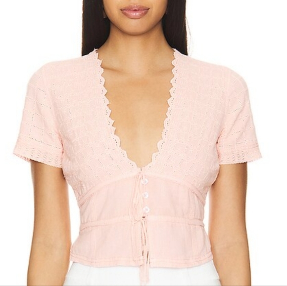 We The Free Tops - Free People We The Free  Riviera Pink Women's Top Size Small